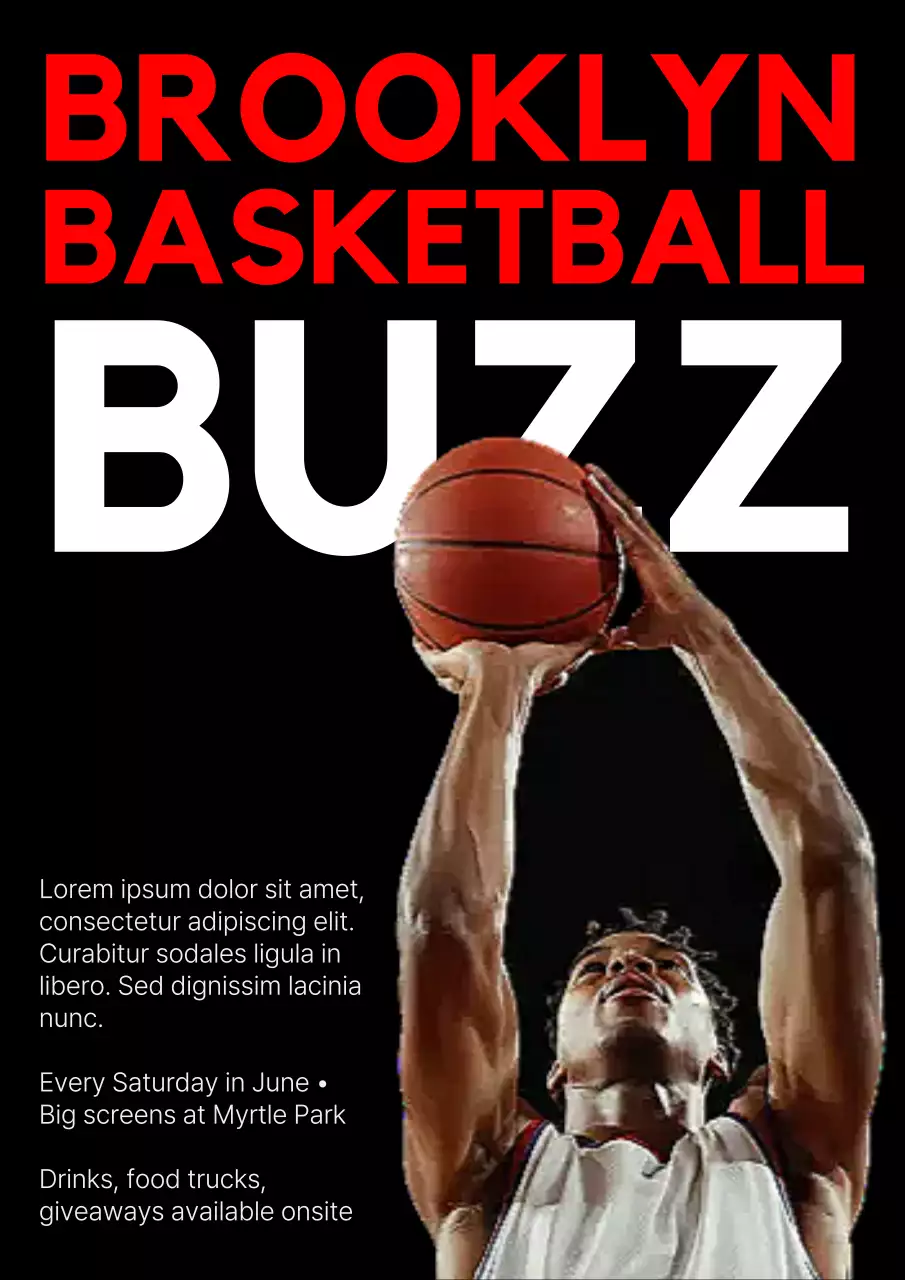 Red Bold Basketball Event Announcement Poster