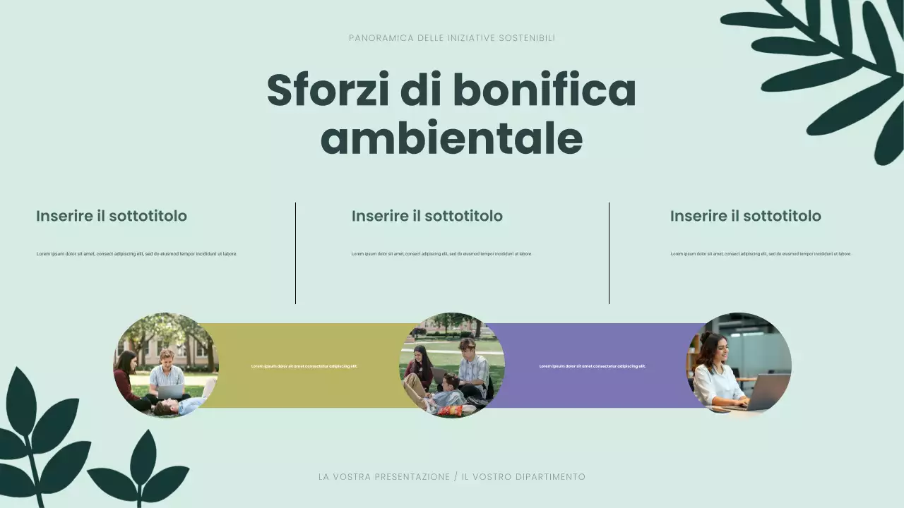 Presentazione sulla sostenibilità moderna e verde