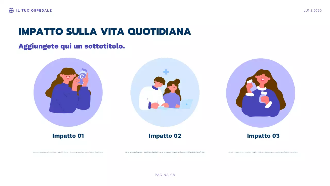 Presentazione informativa sulla salute moderna blu