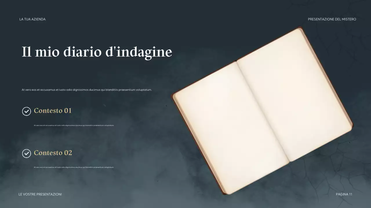 Presentazione misteriosa verde acqua