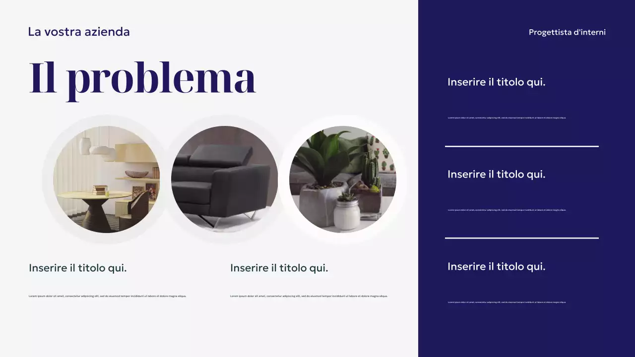 Presentazione del design degli interni moderni della Marina