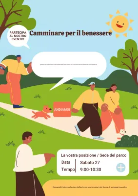 Manifesto promozionale colorato e moderno per un evento benessere