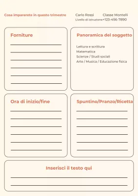 Poster minimalista beige per l'agenda scolastica