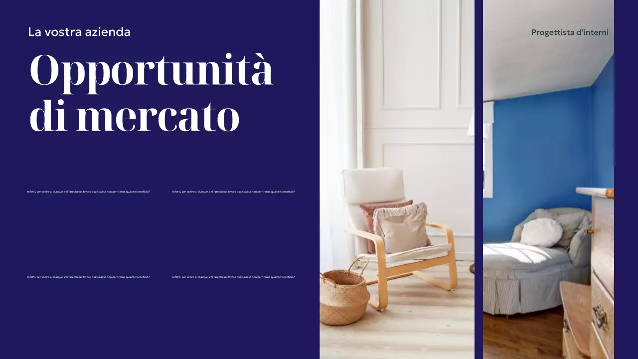 Presentazione del design degli interni moderni della Marina