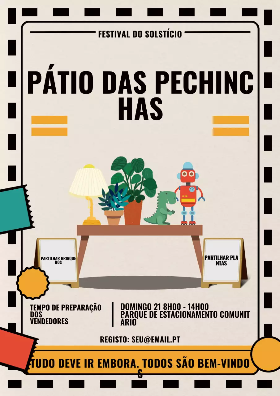 Pôster de anúncio de venda de garagem retrô bege