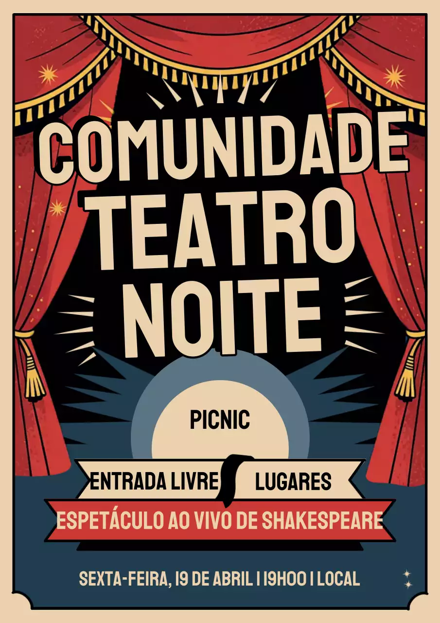 Cartaz de evento do Red Vintage Theatre
