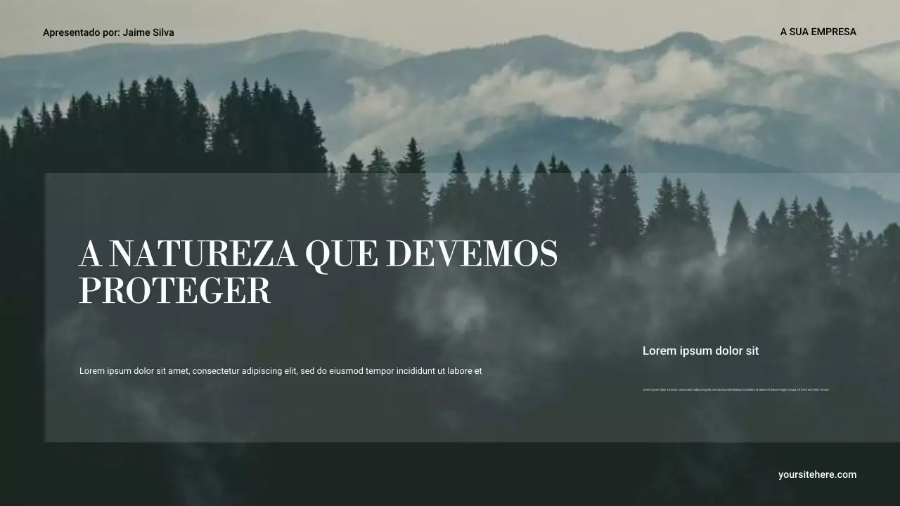 Apresentação de Natureza Minimalista Verde