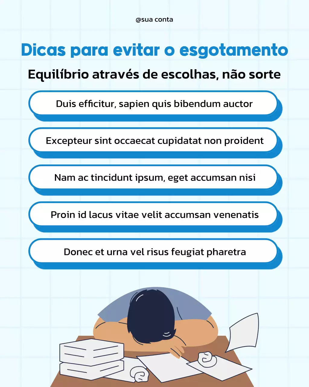 Postagem do Instagram do Guia de Bem-Estar Moderno Azul