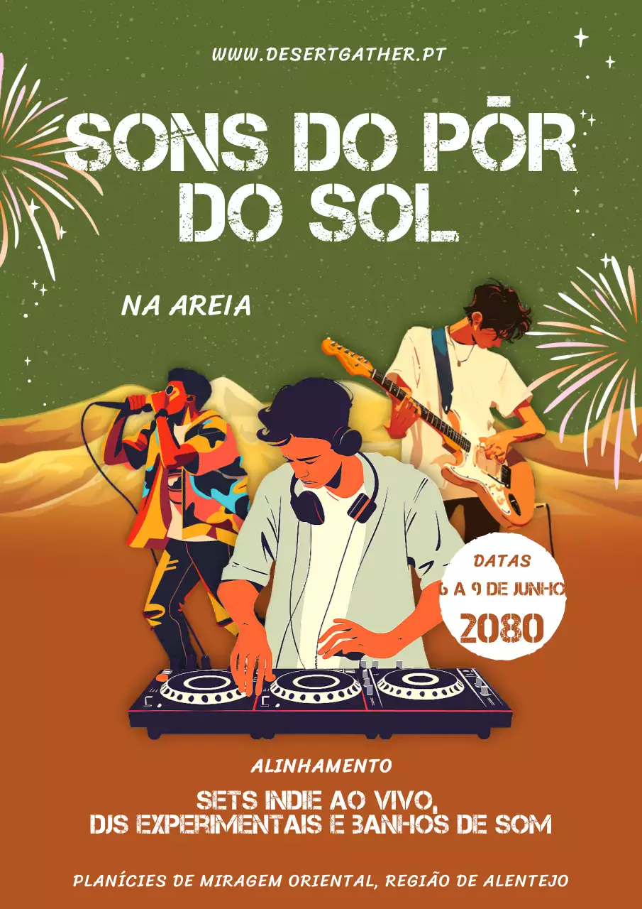 Cartaz do Concerto Musical para o Festival Regional de Verão ao Ar Livre