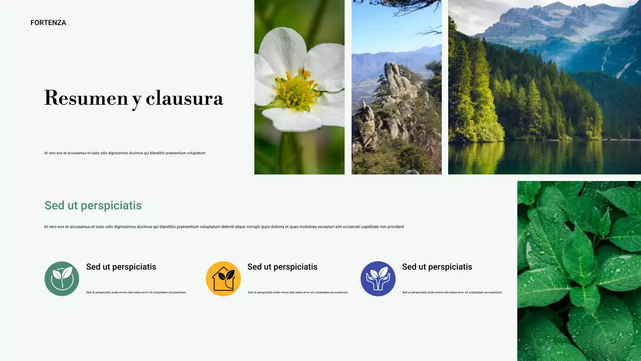 Presentación de naturaleza minimalista verde