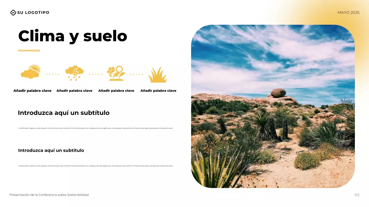 Presentación de la conferencia empresarial moderna amarilla