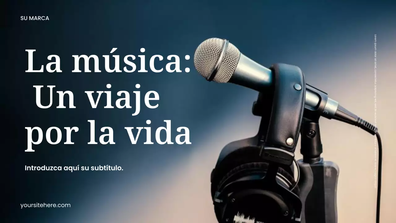 Presentación de música moderna en negro y azul