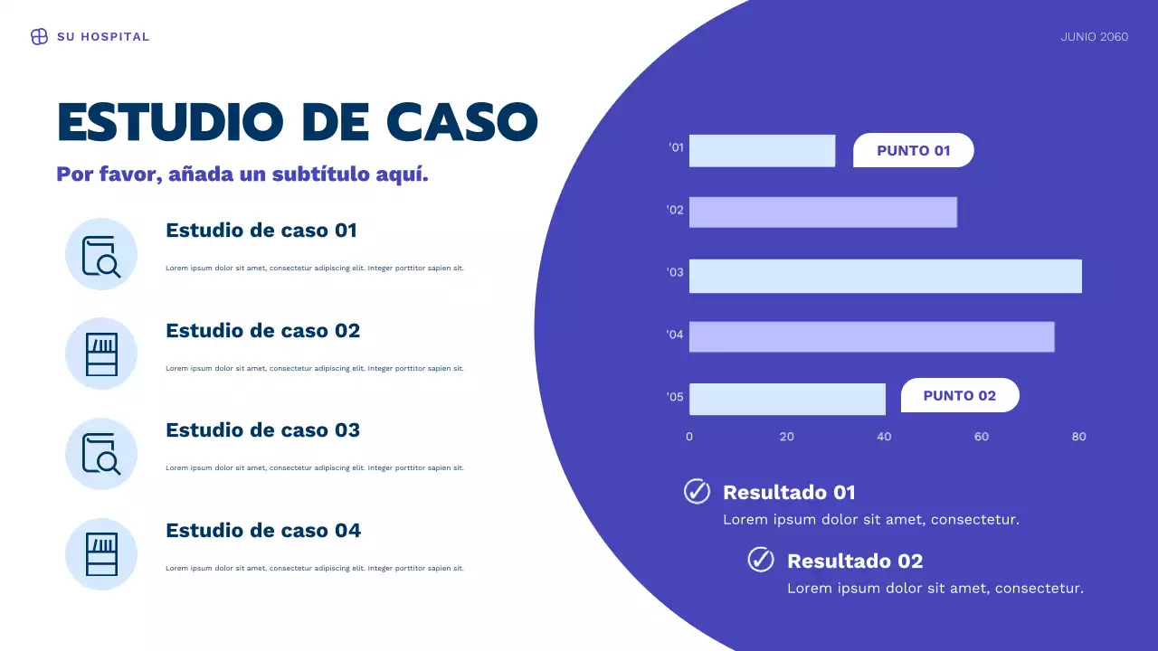 Presentación de información sobre salud moderna de Blue