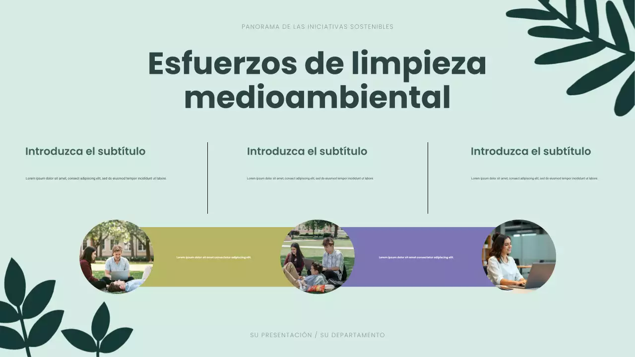 Presentación de sostenibilidad moderna y ecológica