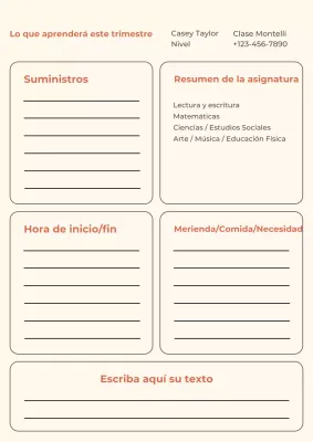 Póster minimalista beige para agenda escolar