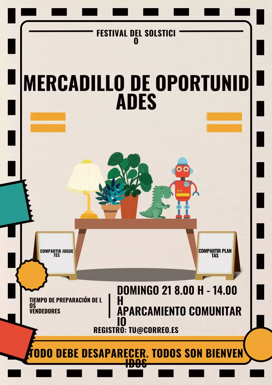 Cartel de anuncio de venta de garaje retro beige