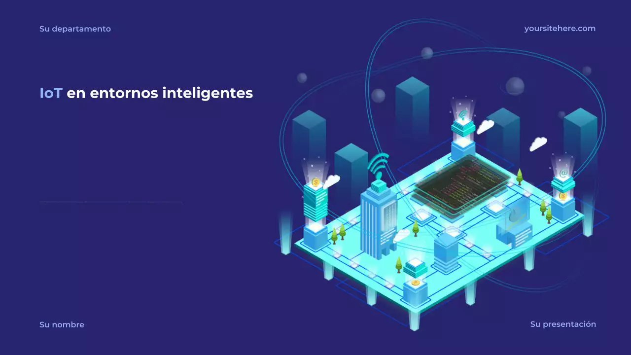 Presentación de tecnología moderna azul