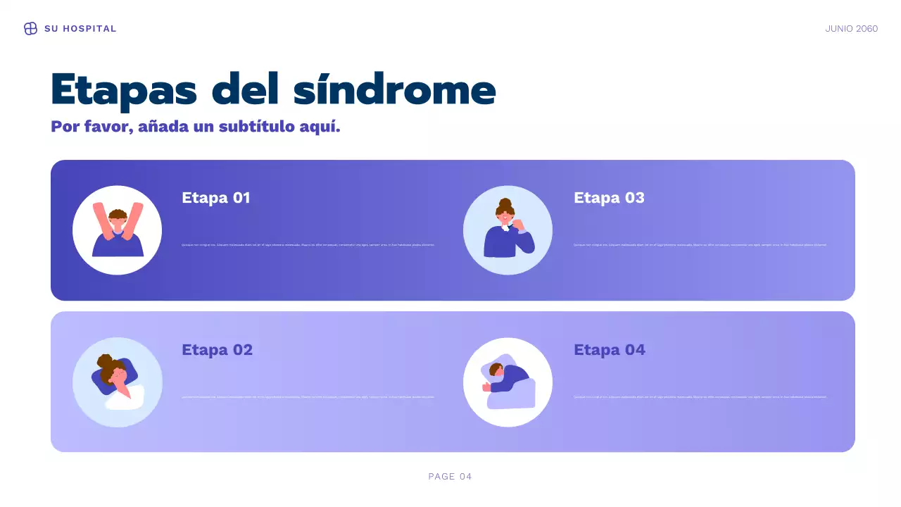 Presentación de información sobre salud moderna de Blue