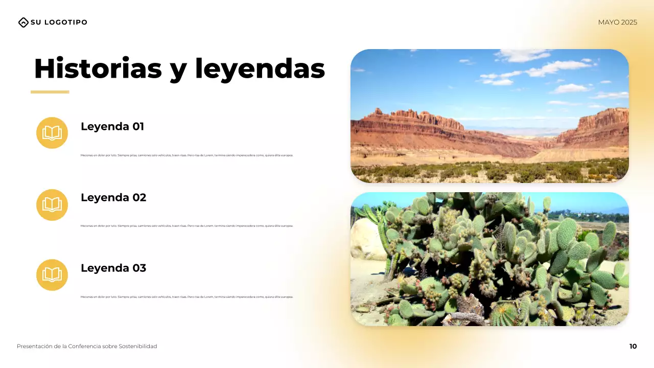 Presentación de la conferencia empresarial moderna amarilla