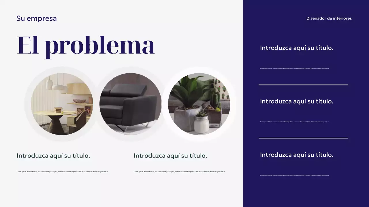 Presentación de diseño de interiores moderno de la Marina