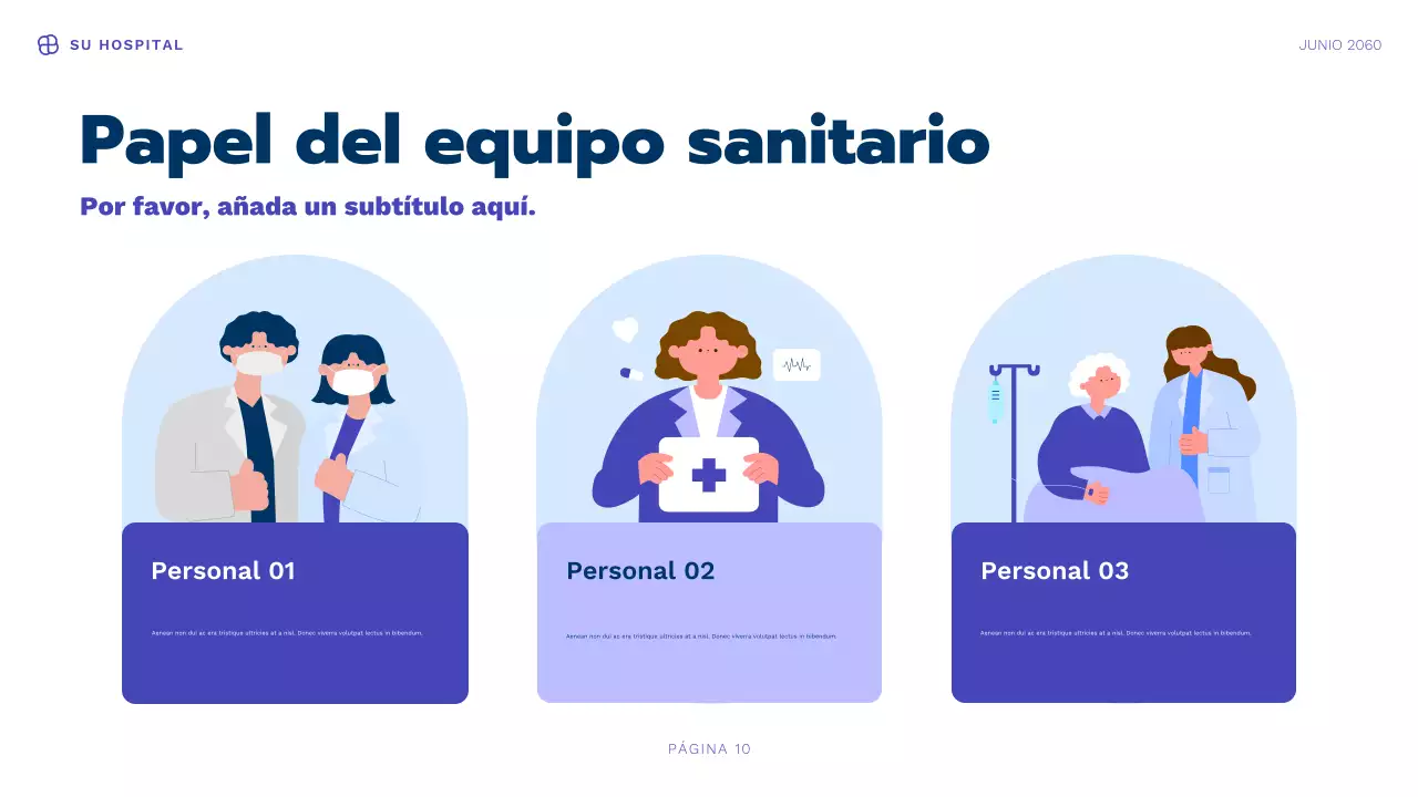 Presentación de información sobre salud moderna de Blue