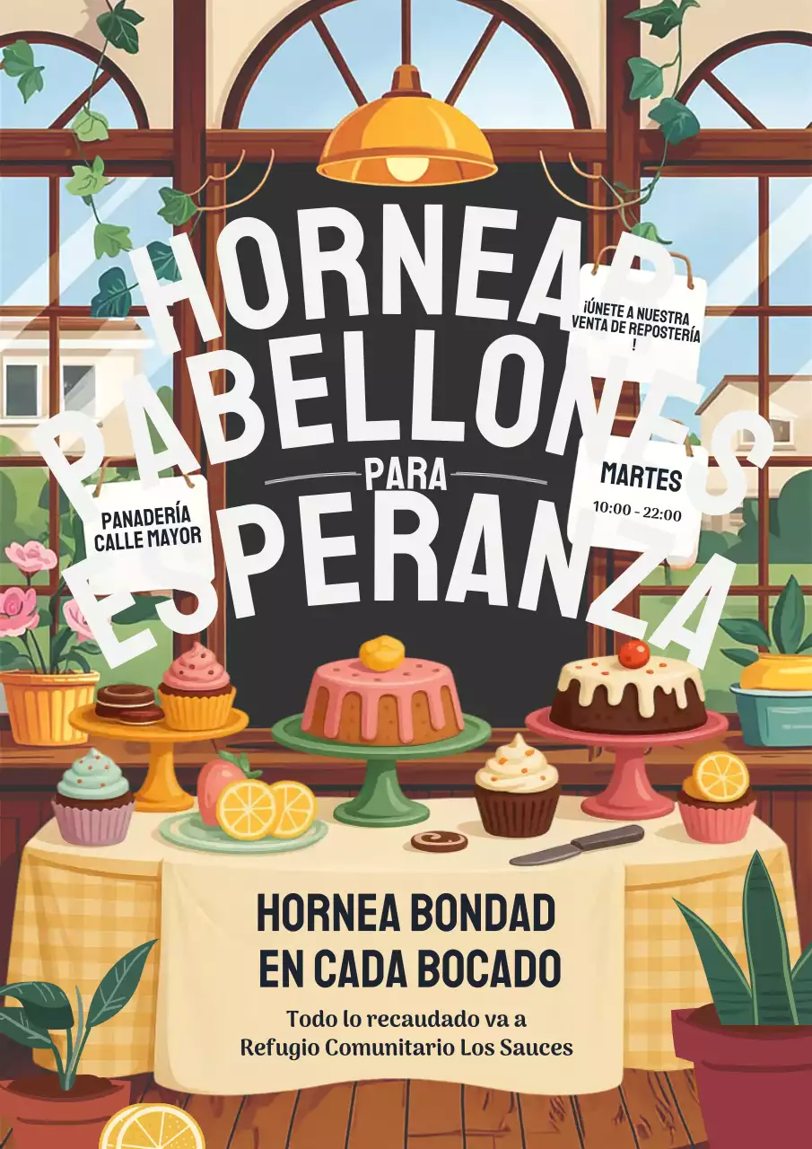 Cartel amarillo vintage de promoción de venta de pasteles