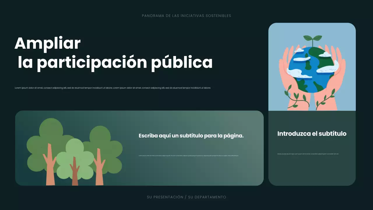 Presentación de sostenibilidad moderna y ecológica