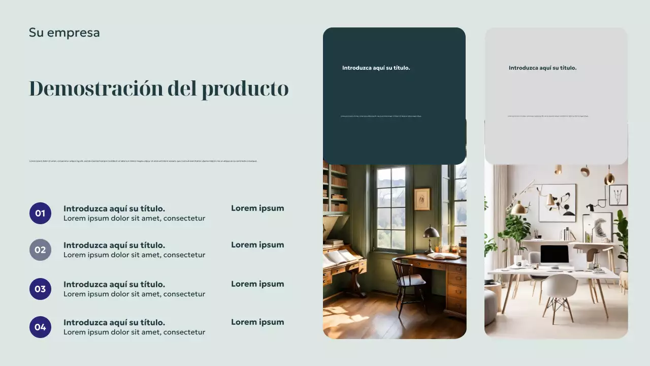 Presentación de diseño de interiores moderno de la Marina