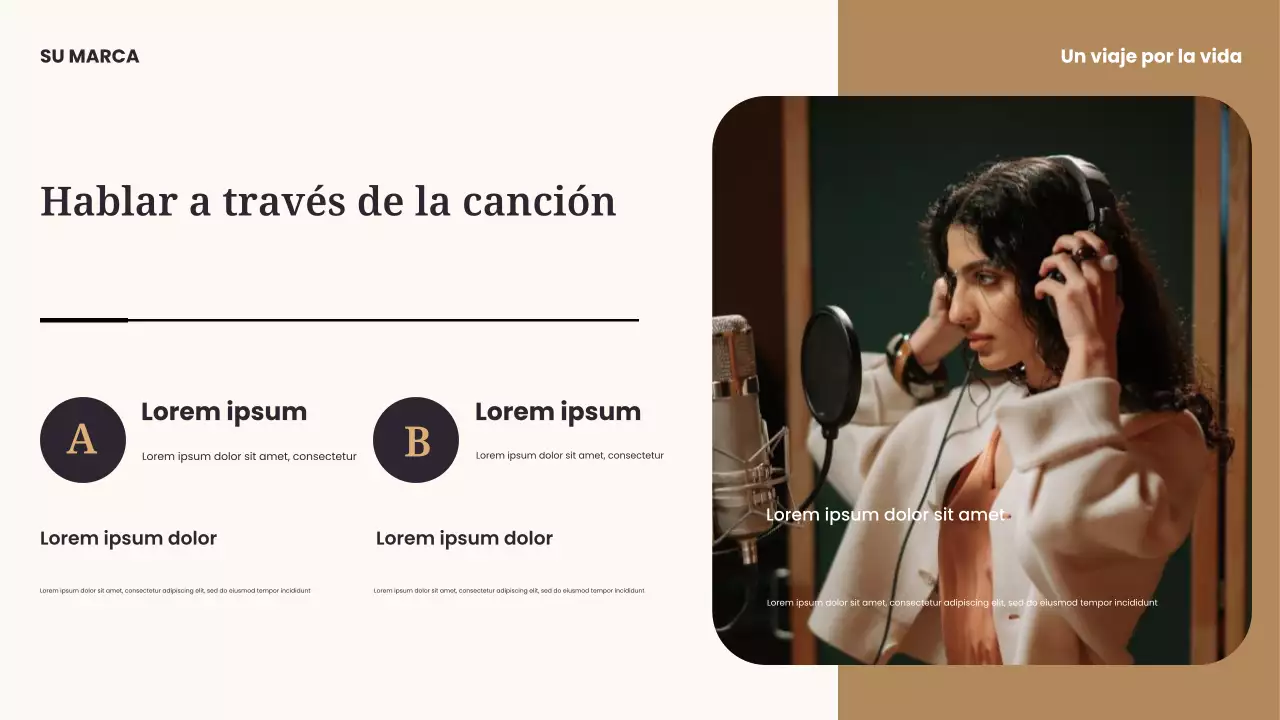 Presentación de música moderna en negro y azul