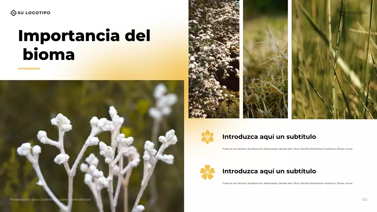 Presentación de la conferencia empresarial moderna amarilla