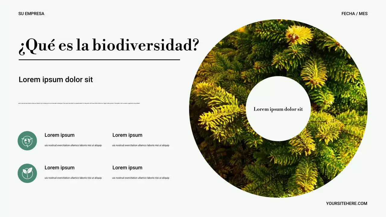 Presentación de naturaleza minimalista verde