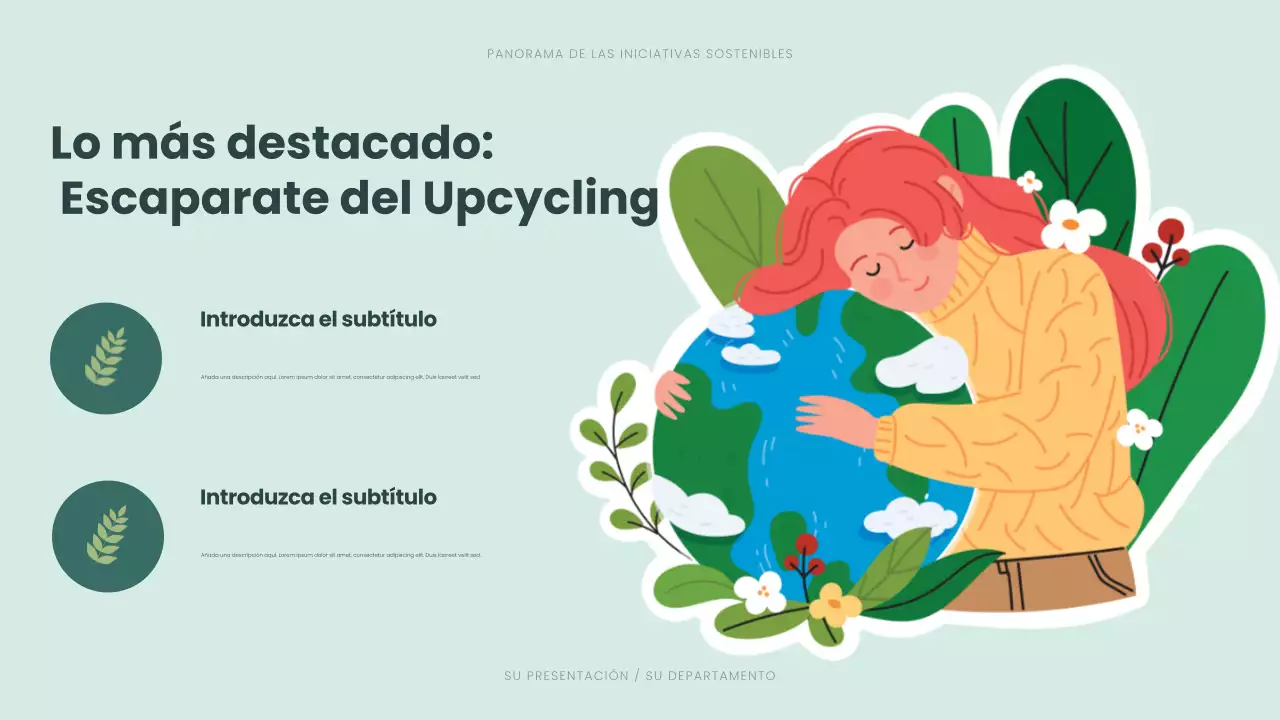 Presentación de sostenibilidad moderna y ecológica