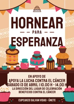 Cartel promocional de venta de pasteles retro beige