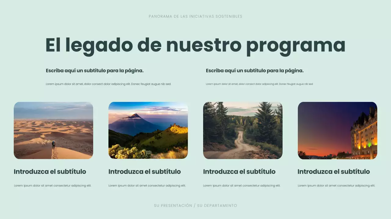 Presentación de sostenibilidad moderna y ecológica