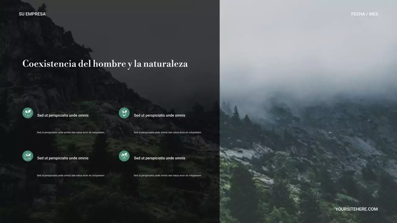 Presentación de naturaleza minimalista verde