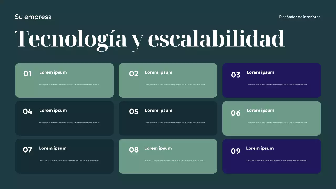 Presentación de diseño de interiores moderno de la Marina