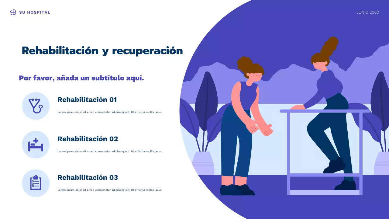 Presentación de información sobre salud moderna de Blue