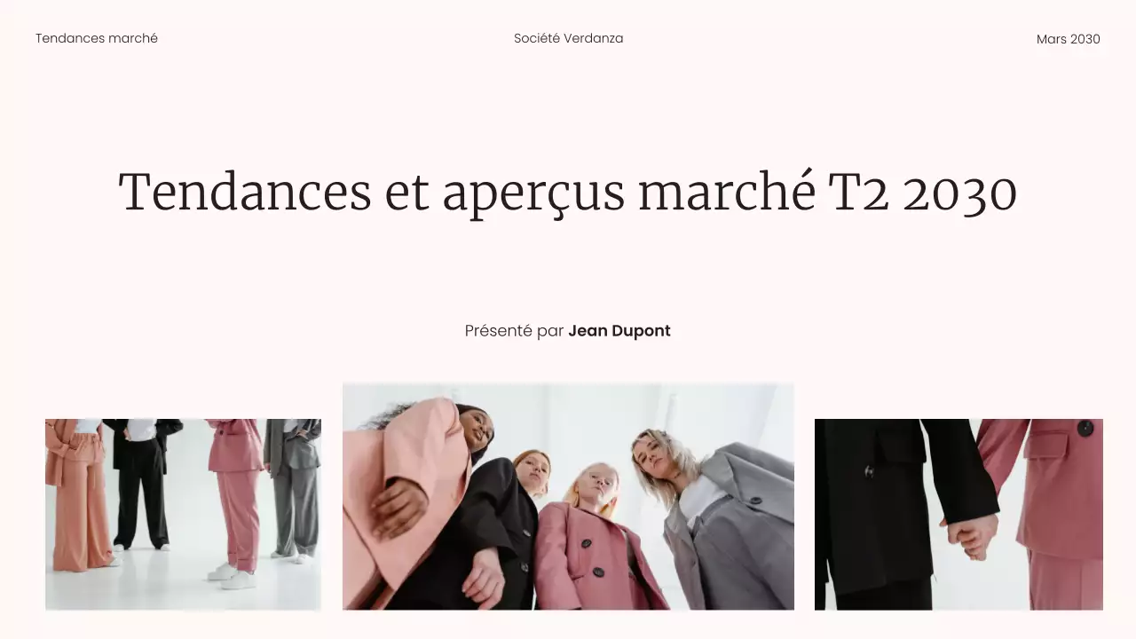Présentation du rapport sur les tendances du marché minimaliste beige et noir
