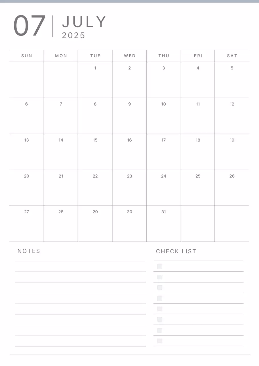 グレー シンプル 予定表 カレンダー