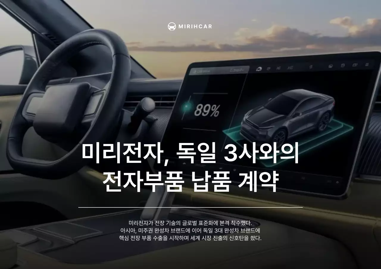 검정색의 모던한 자동차 전기장치 수출발표 보도자료 표지