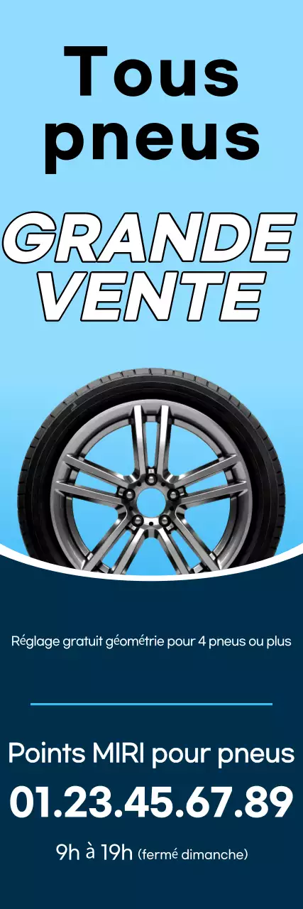 Annonce de vente de pneus bleus et bleu marine propres