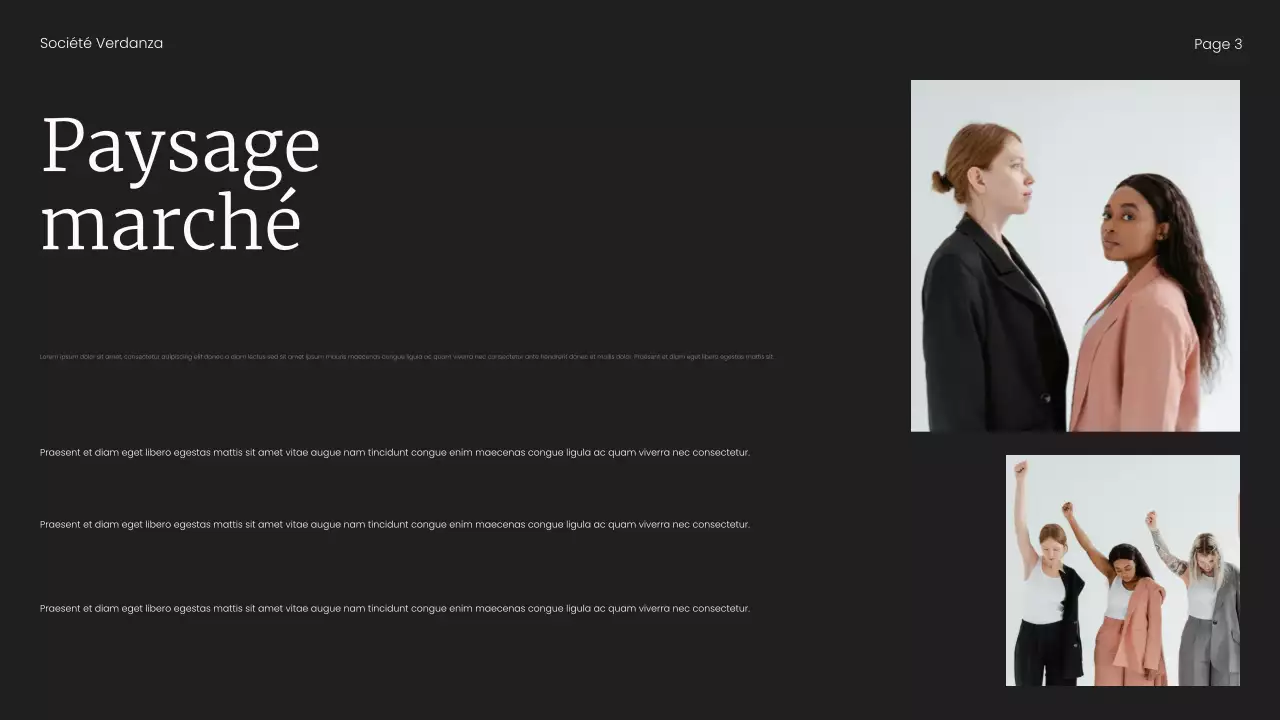 Présentation du rapport sur les tendances du marché minimaliste beige et noir