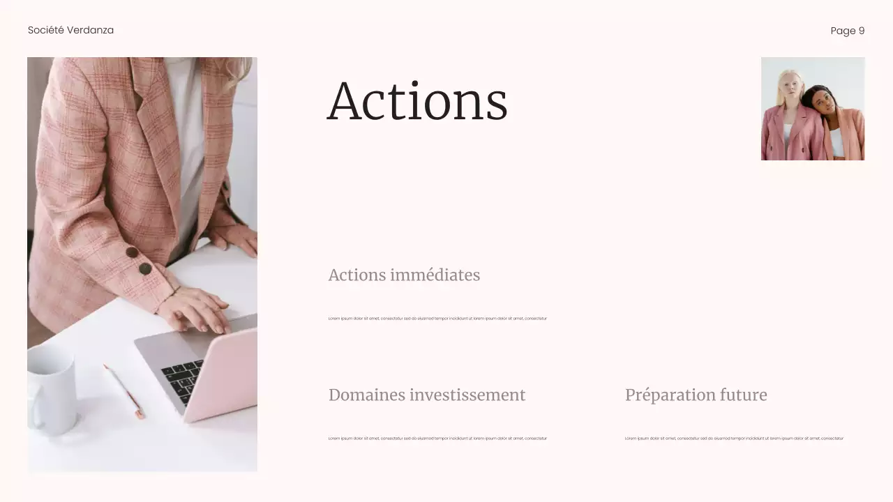 Présentation du rapport sur les tendances du marché minimaliste beige et noir