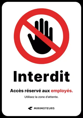 Avis d'interdiction d'accès à l'atelier de réparation automobile Black and Red