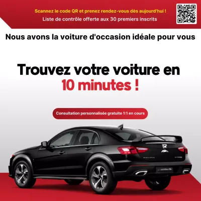 publicité pour une voiture moderne rouge