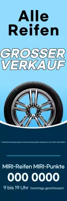 Saubere blaue und marineblaue Reifenverkaufsanzeige