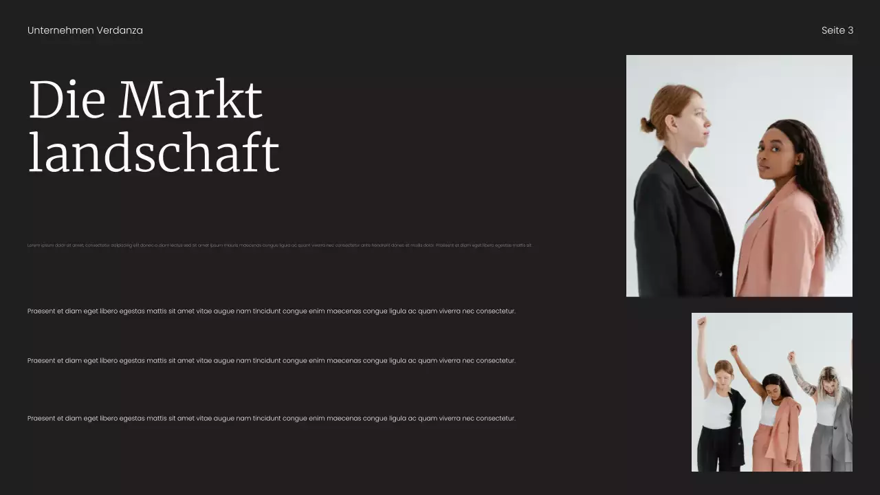 Markttrendbericht in Beige und Schwarz – minimalistisch Präsentation