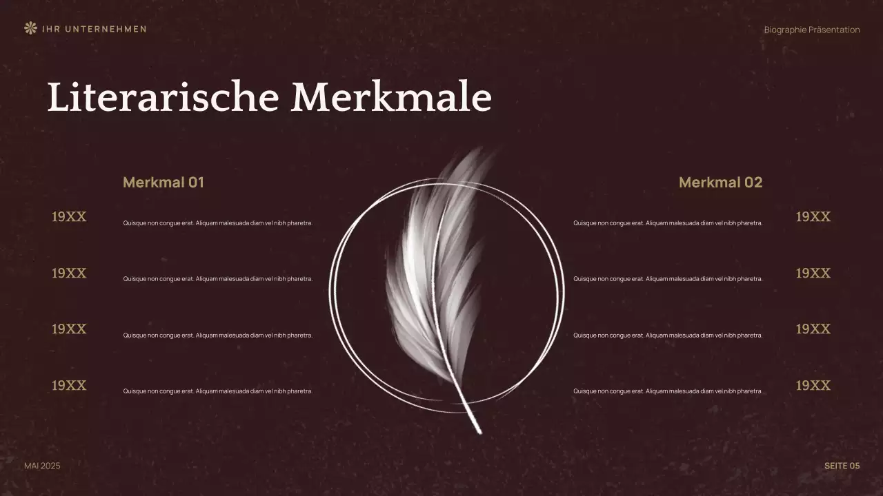 Brown Klassische Literatur Vorlesung Präsentation