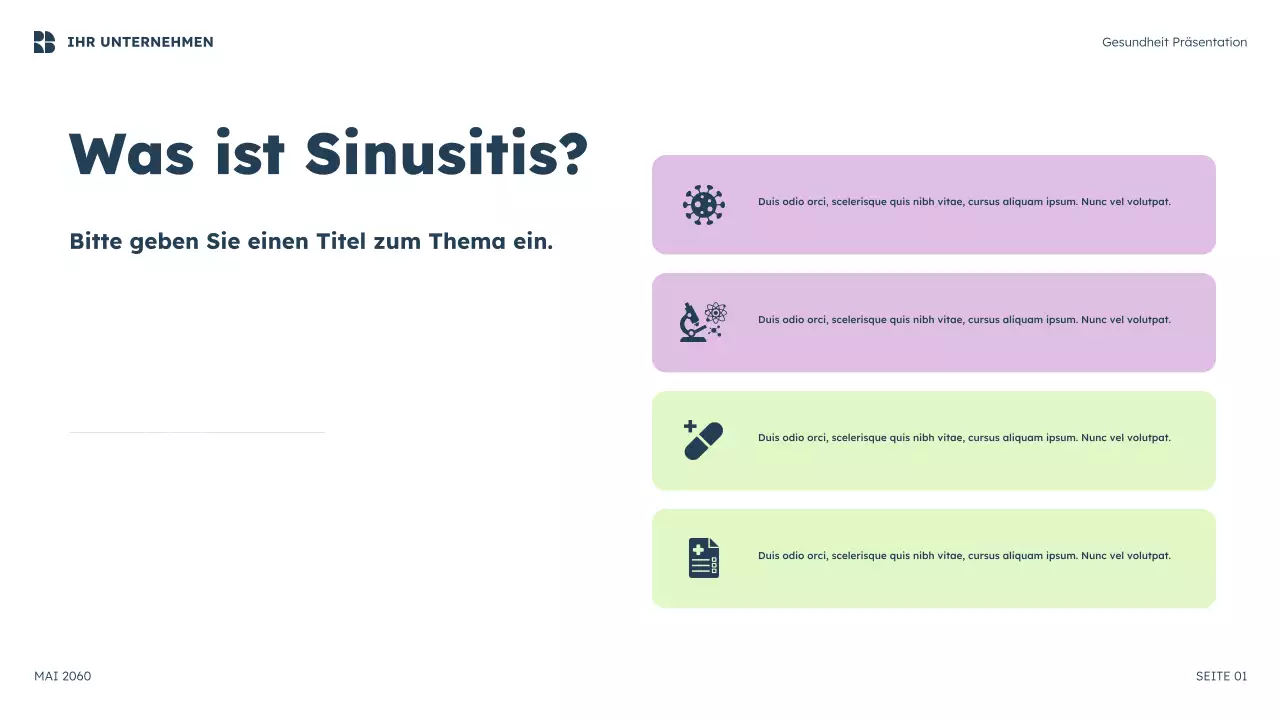 Blaue Moderne Gesundheit Präsentation