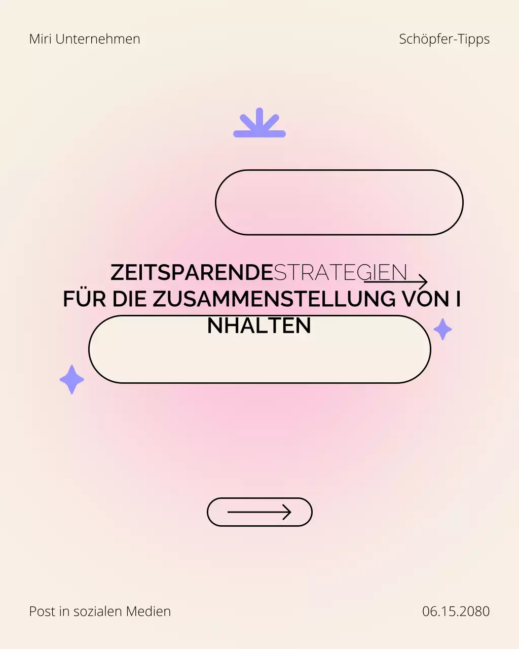Cremefarbener und rosafarbener Instagram-Beitrag mit Creator-Tipps im Karussell
